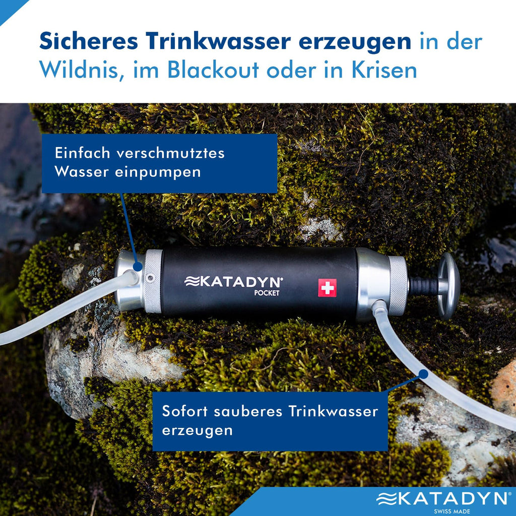 Outdoor-Wasserfilter Pocket 2010000 mit Keramikfilter bis 50000 L 1 L/min kompakter Pumpfilter mit Vorfilter