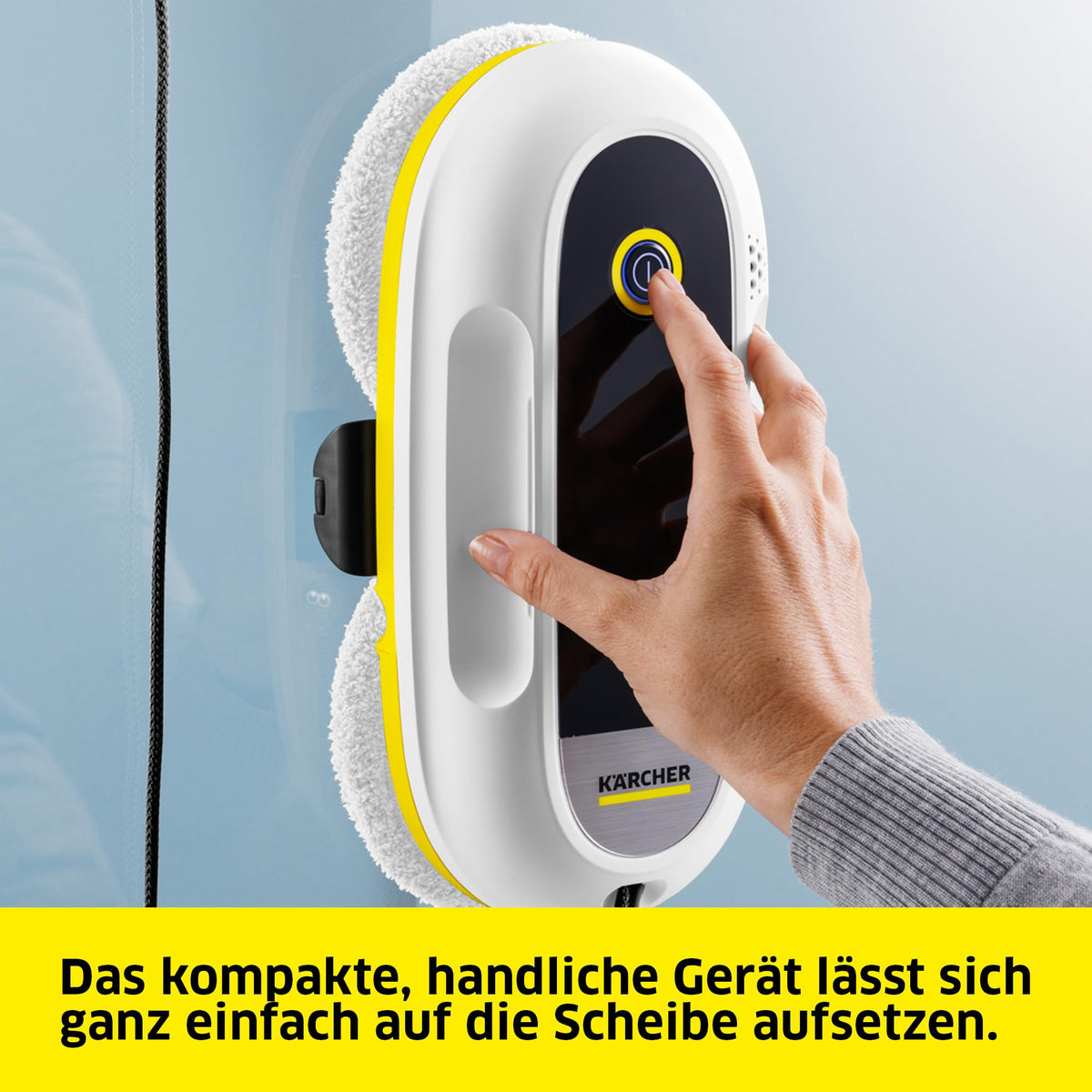 Fensterputzroboter RCW 2 Extra+ automatische Fensterreinigung 5 Reinigungsmodi 70 ml Tank 5 m Kabel 6 Paar Wischbezüge