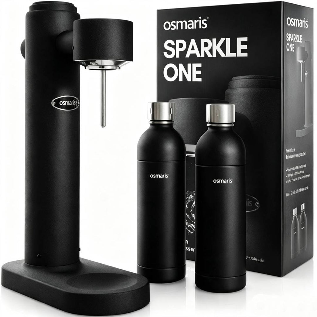 Wassersprudler Edelstahl Sparkle One mit 2x 1,1 L Edelstahlflaschen Druckablassventil