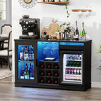 Barschrank mit Kühlschrank WR003B 120 x 40 x 78 cm LED-Beleuchtung 9 Weinregale Bewegungssensor