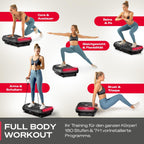 4D-Vibrationsplatte VP400 bis 40 Hz mit 3 Trainingsmodi Bluetooth Lautsprecher Touch-Display und 120 kg Belastbarkeit