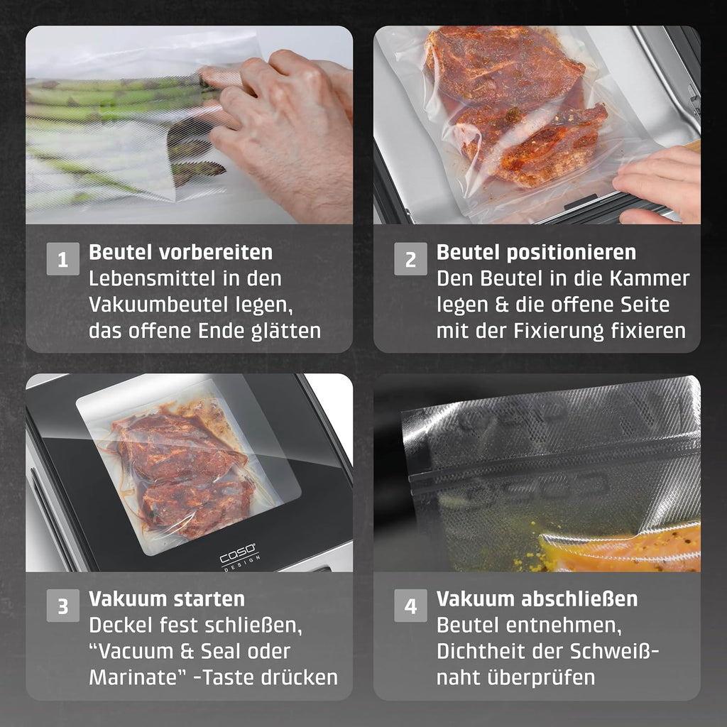 Kammervakuumierer VacuChef 40 Modell 1417 3L Vakuumkammer 70L/min Doppelte Schweißnaht inkl 20 Vakuumbeutel