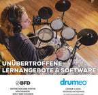 E-Drum Set 8-teilig Nitro Max Kit 10 Zoll Dual-Zone Snare Mesh Pads Bluetooth USB MIDI 440+ Sounds
