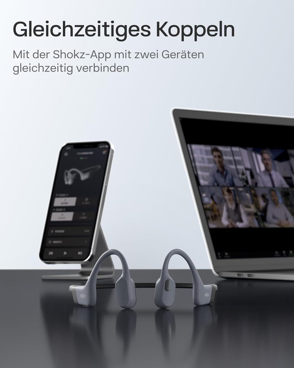 Knochenschall Schwimm Kopfhörer OpenSwim Pro S711 IP68 32GB MP3 Bluetooth 5.4 9h Kabelloses Laden Grau