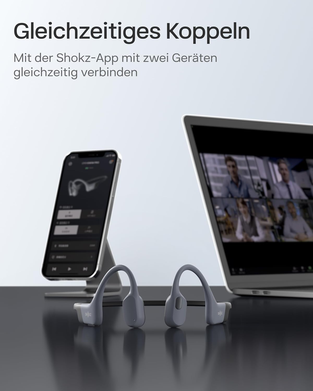 Knochenschall Schwimm Kopfhörer OpenSwim Pro S711 IP68 32GB MP3 Bluetooth 5.4 9h Kabelloses Laden Grau