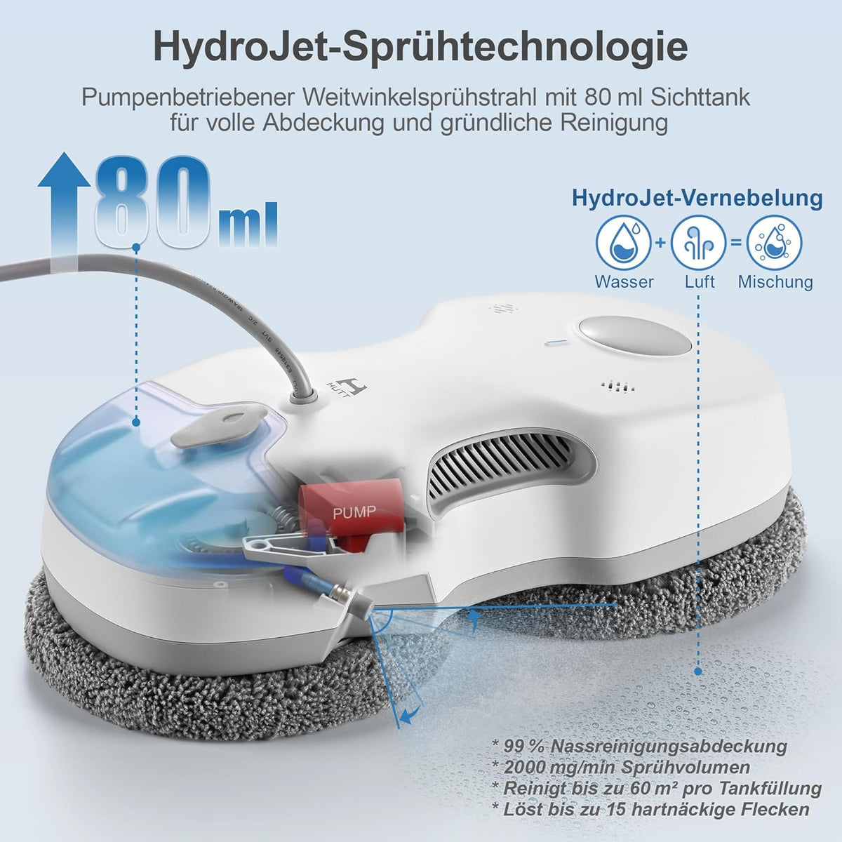 Fensterputzroboter S7+ mit Sprühfunktion 6500 Pa Saugkraft 80 ml Wassertank inklusive 8 Reinigungstücher und Transportkoffer