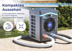 Pool-Wärmepumpe HPM20 20 m³ Poolheizung 230 V R32 Kältemittel 32/38 mm Schlauchanschluss