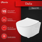 Vorwandelement WC Set DALIA Wand WC spülrandlos Tornado Spülsystem mit Soft-Close Sitz und Bedienplatte Weiß