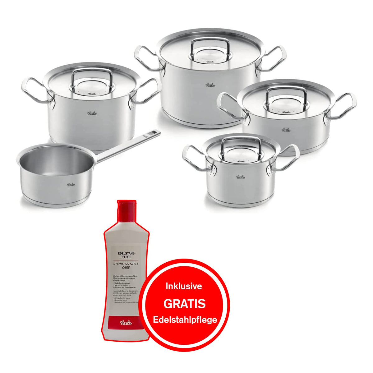 Edelstahl Kochtopfset Original-Profi Collection 6-teilig mit Metalldeckeln Induktion geeignet