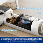 Nass-Trockensauger Floor One Stretch S6 180° Flachdesign 13 cm Liegehöhe 40 Min Laufzeit 21,6 V 85 °C Selbstreinigung HEPA-Filter