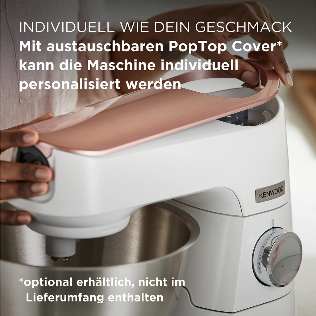 Küchenmaschine Titanium Chef Baker KVC65.001WH 1200 W 5 L Edelstahlschüssel mit Waage und Patisserie Set