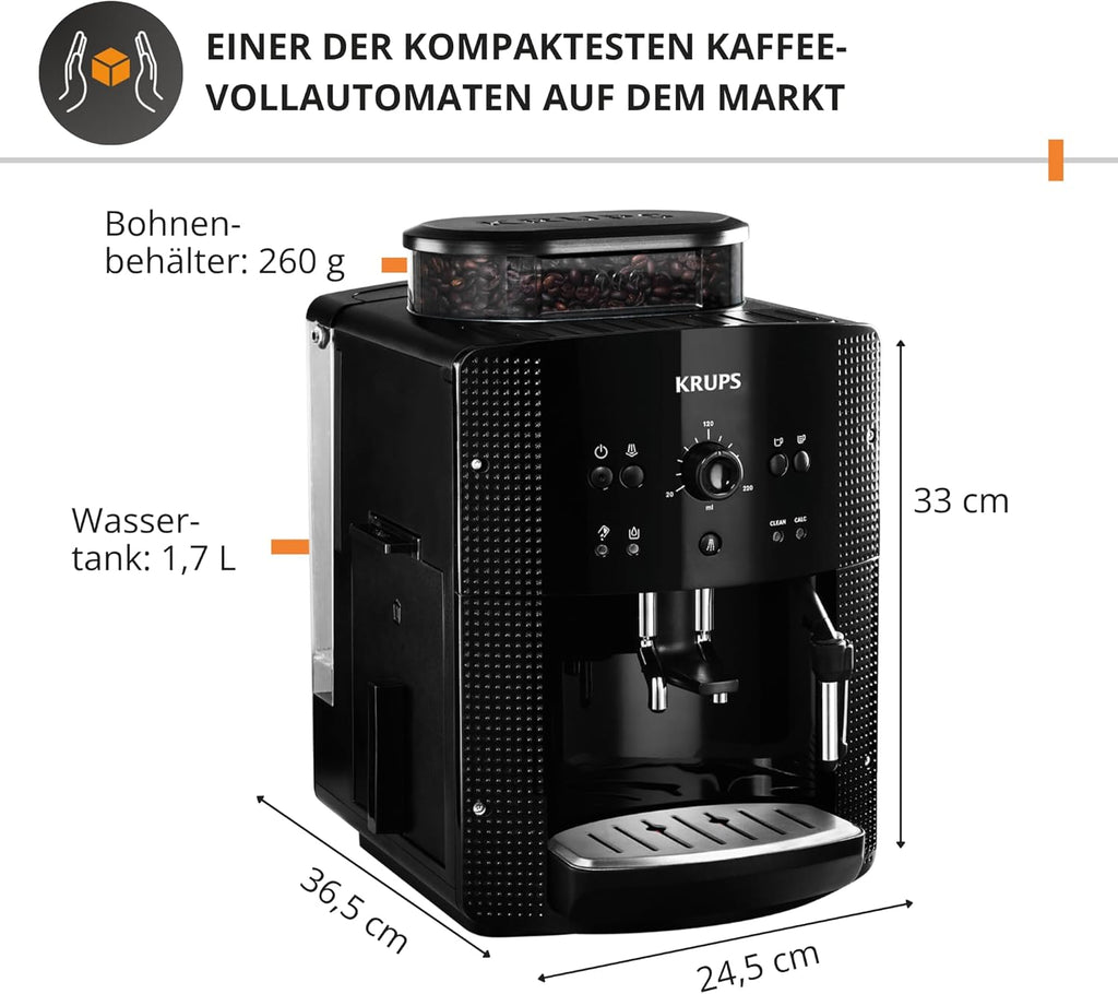 Kaffeevollautomat EA810870 1,8L 1450W mit Milchschaumdüse 2-Tassen Funktion Thermoblock System