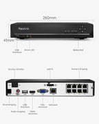 PoE NVR Überwachungsrekorder RLN8-410 8 Kanäle 2 TB Festplatte 4K IP-Kamera Unterstützung
