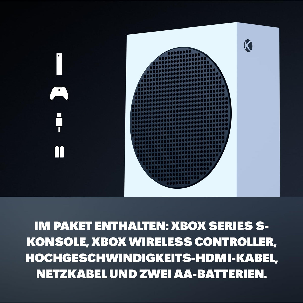 Xbox Series S Spielekonsole 512 GB SSD mit Wireless Controller HDMI-Kabel und Stromkabel