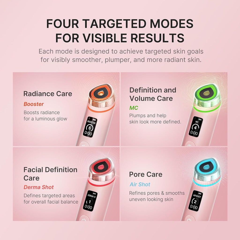 LED Hautpflegegerät Age-R Booster Pro Pink 6-in-1 Gesichtsgerät für Hautpflege Pore Care LED Gerät Kosmetik
