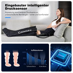 Beinmassagegerät mit 4 Zonen 6 Modi 6 Intensitäten 3 Timer für Füße Waden und Oberschenkel