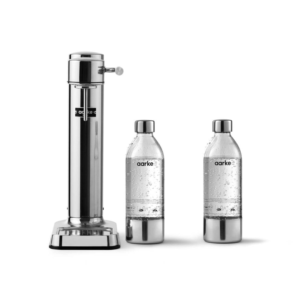 Wassersprudler Carbonator 3 Edelstahl 800 ml manuell 2 BPA-freie PET-Flaschen Auffangschale