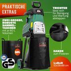 Elektrischer Walzenhäcksler DBHC002 3100 W bis 44 mm Aststärke mit 2 x 60 L Auffangbeuteln