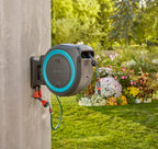 Akku Wand Schlauchbox 35 m Gartenschlauch Automatischer Schlauchaufroller 18V mit Schlauchführung RollControl Wandmontage 180° schwenkbar