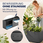 Blumenkasten 4er Set Ethica 80L 80x36x35cm Kunststoff Pflanzkasten mit Ablaufboden frostbeständig