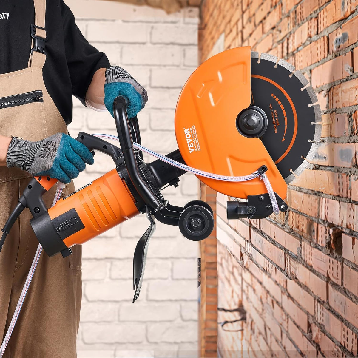 Betonsäge 305 mm 2800 W Nass- und Trockenschnitt 114 mm Schnitttiefe für Beton Stein Ziegel DC305 Wasser