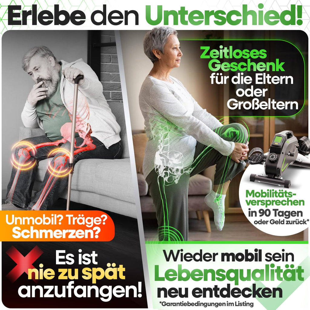 Pedaltrainer PT-HT-01 mit 16 Widerstandsstufen für Arm- und Beintraining mit Befestigungsband