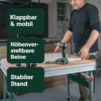 Multifunktionstisch MWB 100 Klappbare Werkbank Montagetisch mit 120 kg Traglast höhenverstellbar 2 Einhandzwingen 4 Bankhaken und 2 Eckverbinder