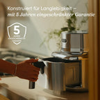 Heißluftfritteuse mit Keramikbeschichtung ICONIC SE601S 6,2L 7-in-1 1725W PFAS-freier Garraum Edelstahl