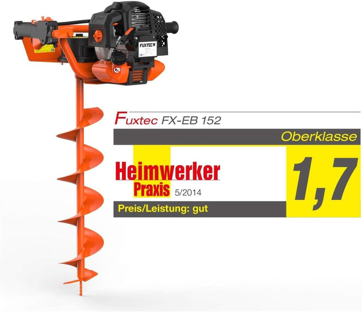 Erdbohrer Benzin FX-EB152 52cc 3 PS mit 100 150 200 mm Bohrern Erdlochbohrer Pfahlbohrer