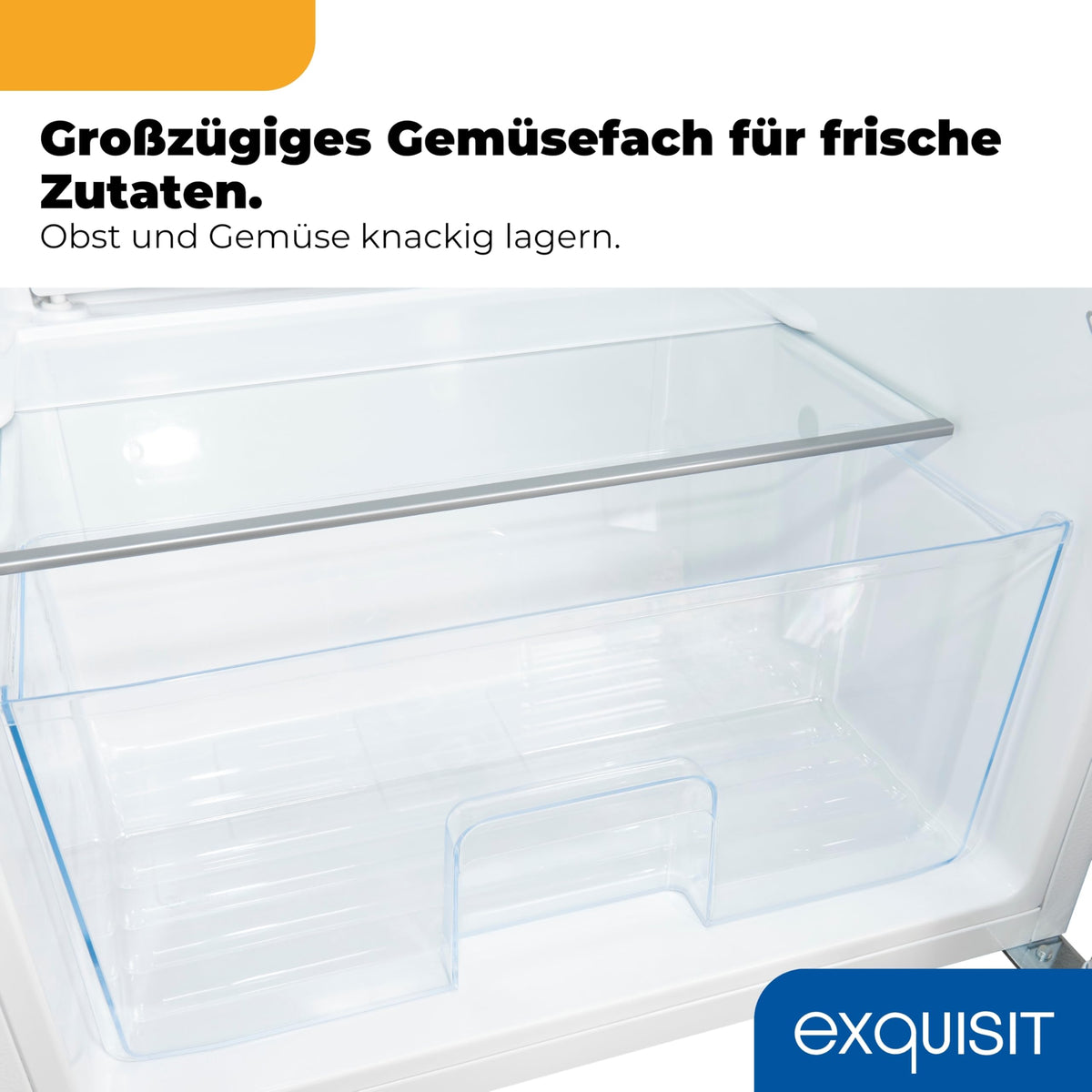 133L Kühlschrank ohne Gefrierfach KS516-V-H-010E 3 Glasablagen LED Gemüseschublade wechselbarer Türanschlag Energieklasse E