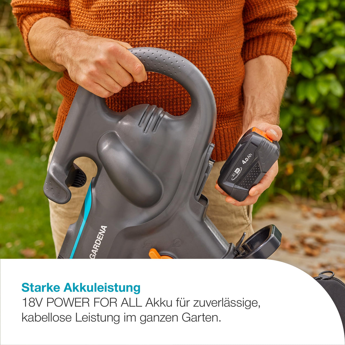 Akku-Laubsauger/-Bläser PowerJet Collect 18 V mit Saug- und Blasfunktion Fangsack einstellbarer Geschwindigkeit Set