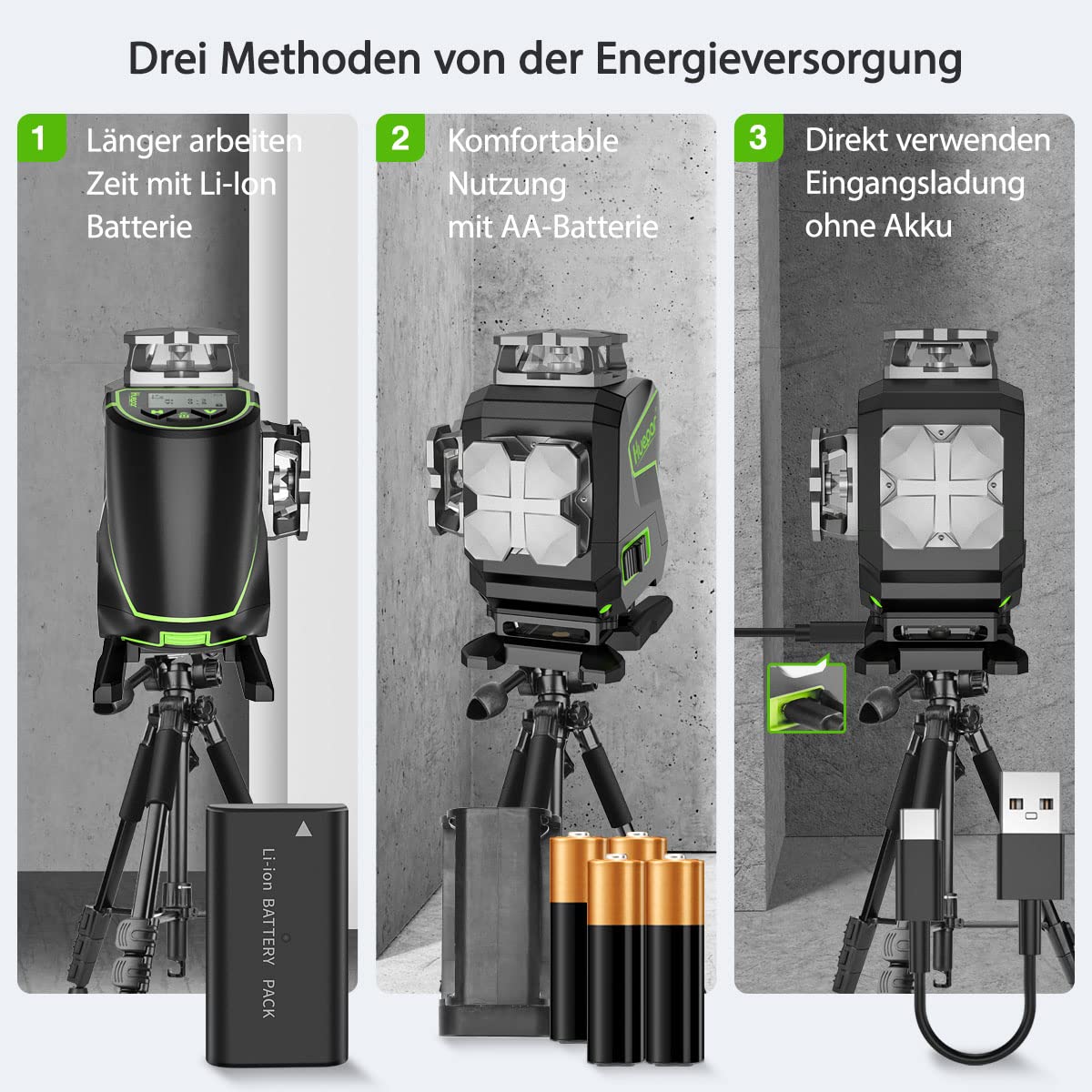 4D Kreuzlinienlaser S04CG-C 16 Linien 4x360° selbstnivellierend grüner Laser LCD Bluetooth Fernbedienung