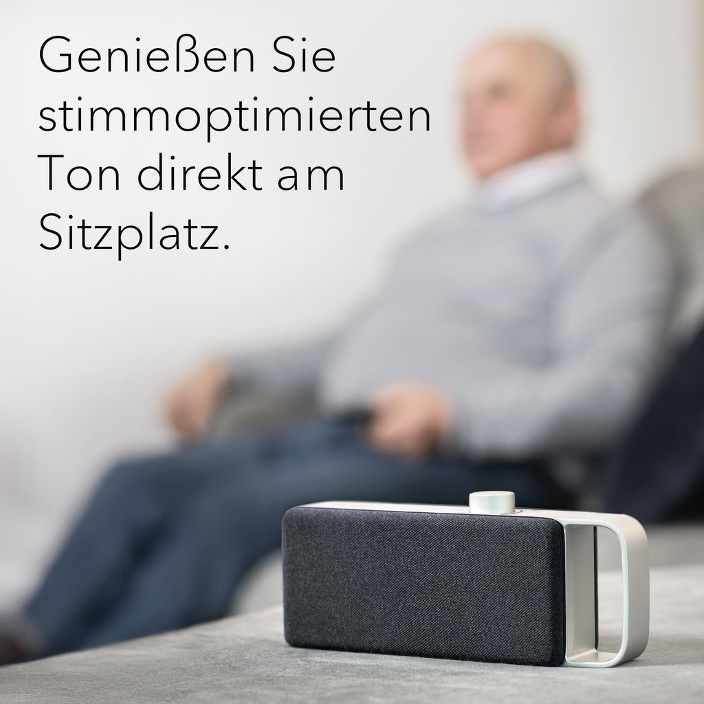 TV-Soundbar Oskar SV-100 GY mit Sprachverstärkung 16 Stunden Akkulaufzeit und optischem Anschluss
