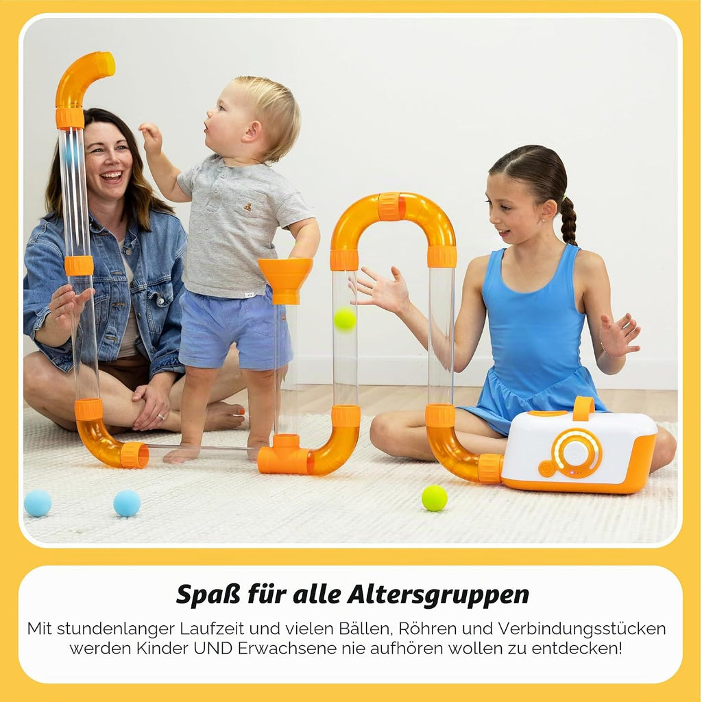 Luftbetriebenes Röhren und Kugel Physik Spielzeug Air Toobz FA454-1 STEM Experiment Set für Kinder ab 3 Jahren