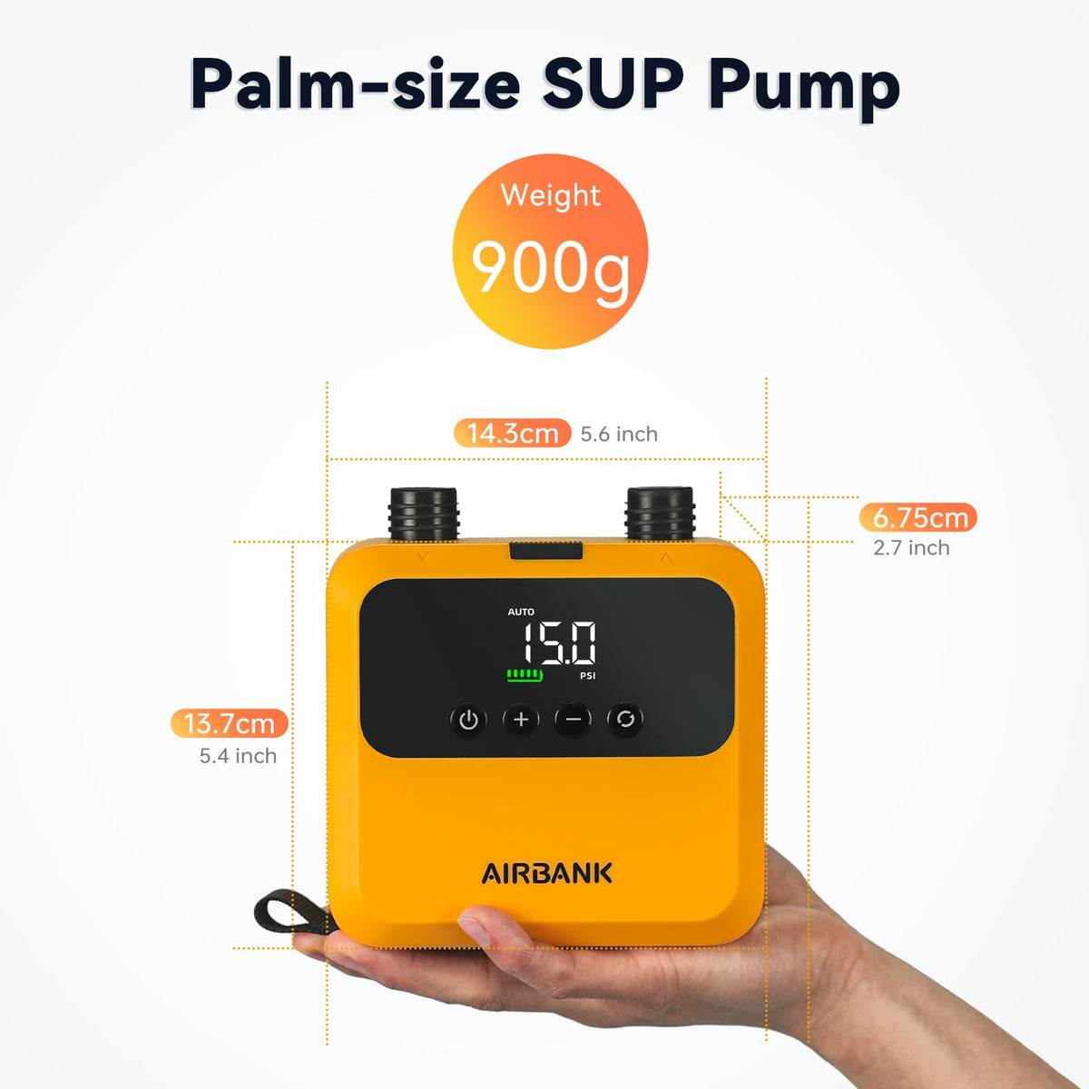 Elektrische SUP Luftpumpe Pulse Pro D23PRO 20 PSI 4500 mAh Akku bürstenloser Motor 80.000 U/min für Kajaks Boote