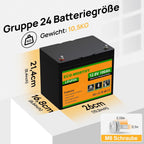 LiFePO4 Batterie 12V 100Ah mit Bluetooth BMS und 12/24V 20A Ladegerät Low Temperatur Schutz für Wohnmobil Boot