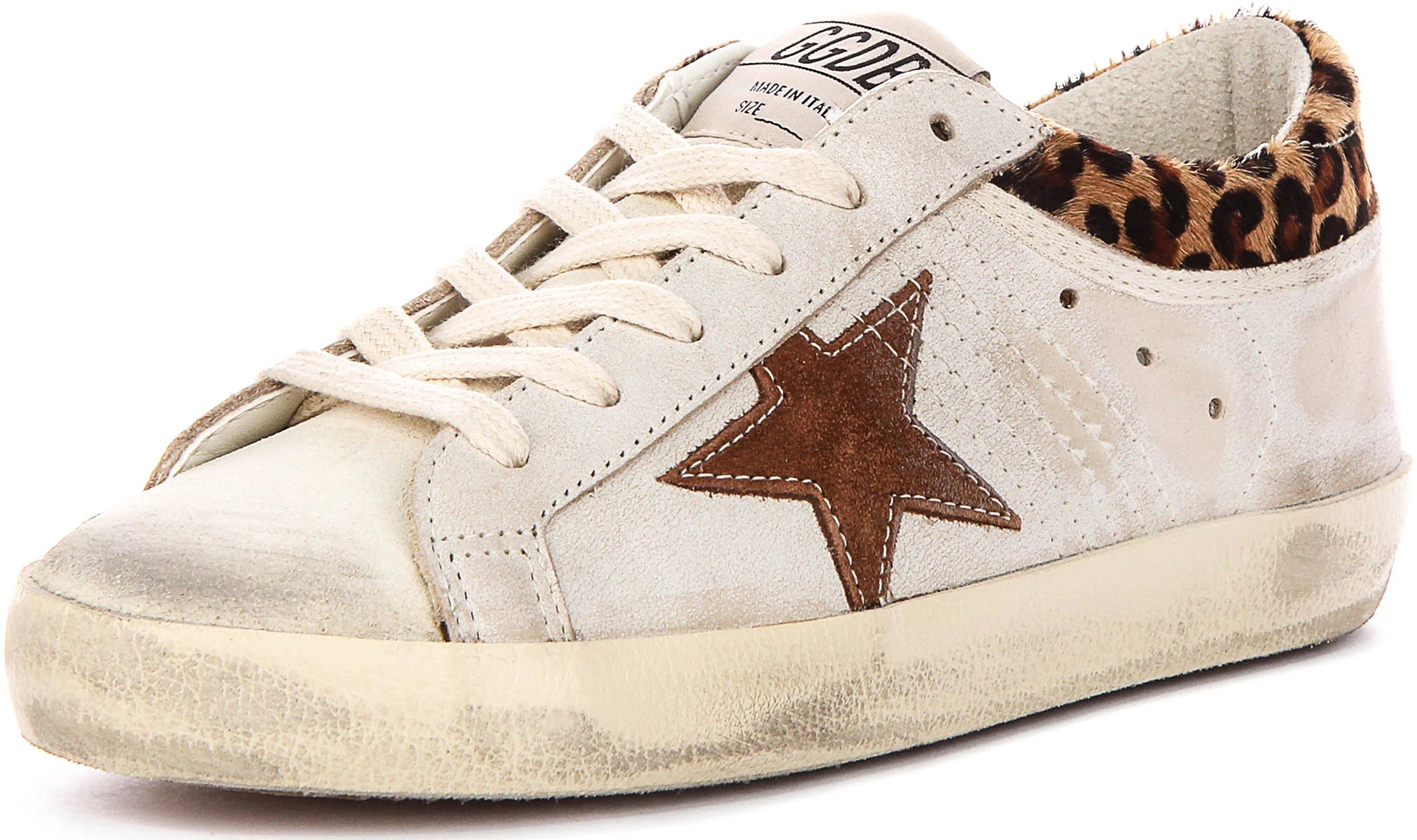 Golden Goose Super Star In White Leopard For Women