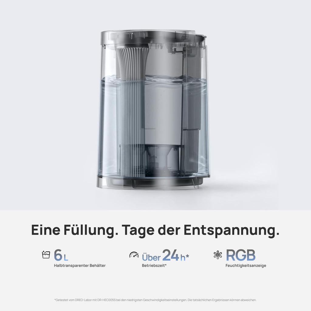 Nebelventilator 765S 3-in-1 Turmventilator 6 L Tank 10,4 m/s Luftstrom WLAN App-Steuerung 12 Geschwindigkeiten 4 Modi