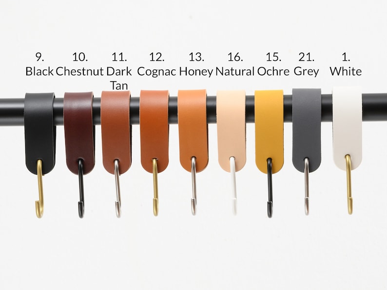 Leder S-Haken - Skandinavisches Design Garderobenhaken für Küche, Bad & Möbel