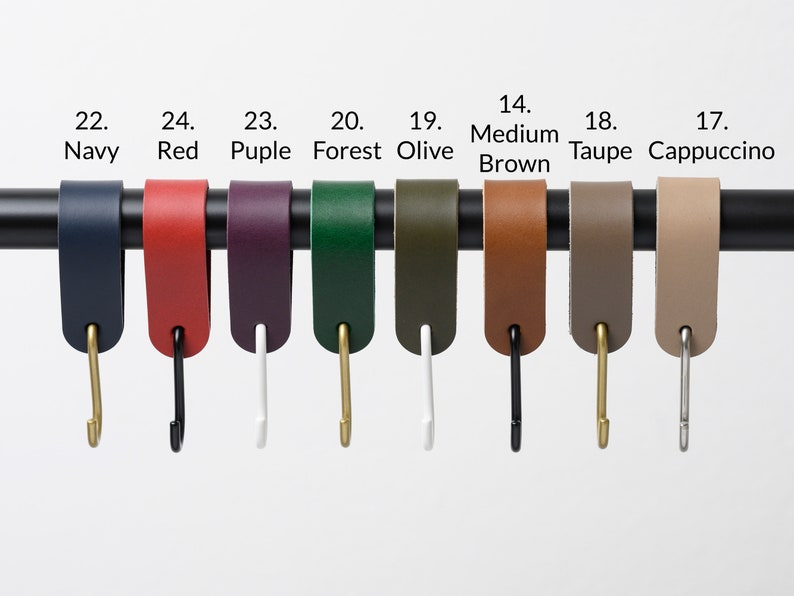 Leder S-Haken - Skandinavisches Design Garderobenhaken für Küche, Bad & Möbel