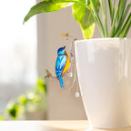 Stained Glass Bluebird Plant Stakes - Handgefertigtes Glas-Dekor mit Kristallen