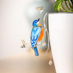 Stained Glass Bluebird Plant Stakes - Handgefertigtes Glas-Dekor mit Kristallen