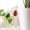 Glas Marienkäfer Pflanzenstecker mit Kristallen - Suncatcher Gartendeko