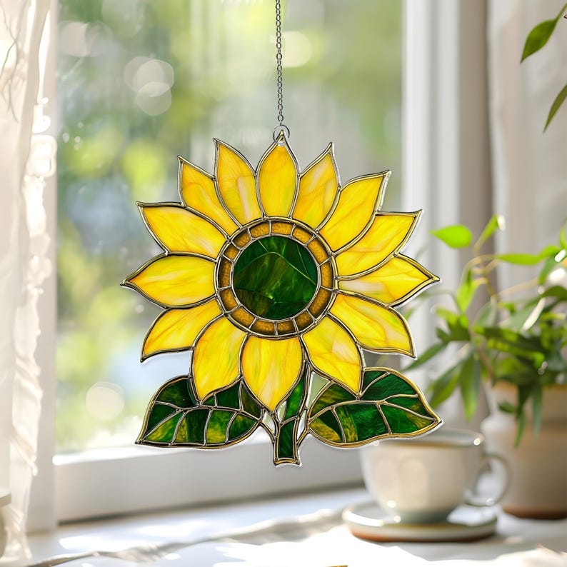 Acryl Sonnenblume Suncatcher Fenster Dekoration 9-30 cm