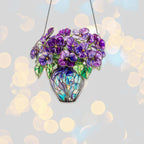 Acryl Fensterbehang Violette Blume Februar Geburtsmonat Blumen Sonnenfänger Geschenk