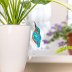 Eisvogel Buntglas Pflanzenstecker - Kristall Sonnenfänger Gartenstecker - Handgefertigt 4x6,5 Zoll