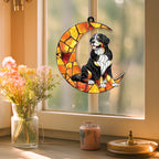 Hund Suncatcher hängendes Fenster, Mond Hunde Gedenkstätte, Acryl Fensterbehang