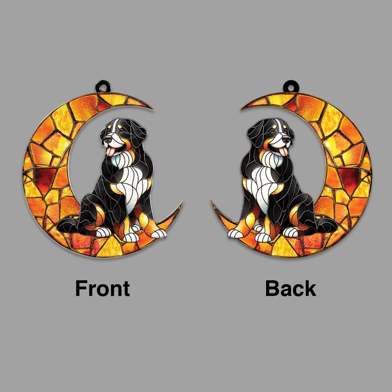 Hund Suncatcher hängendes Fenster, Mond Hunde Gedenkstätte, Acryl Fensterbehang