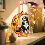 Hund Suncatcher hängendes Fenster, Mond Hunde Gedenkstätte, Acryl Fensterbehang