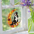 Hund Suncatcher hängendes Fenster, Mond Hunde Gedenkstätte, Acryl Fensterbehang